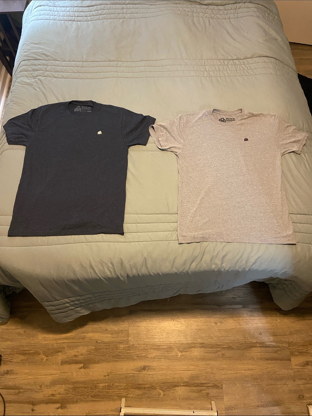2 Men's Crew Neck Tees - Charcoal and Light Heather